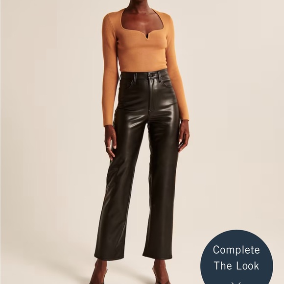Abercrombie Ultra High Rise Ankle Leather Pants - Picture 2 of 6